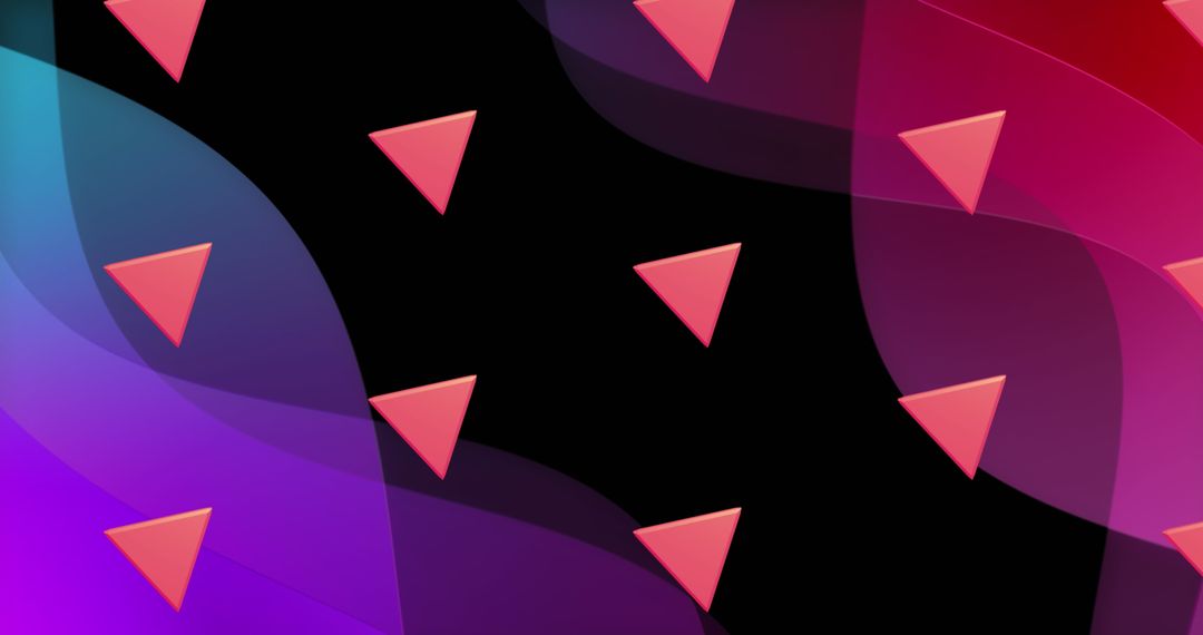 Vibrant Geometric Triangles Floating on Elegant Waves