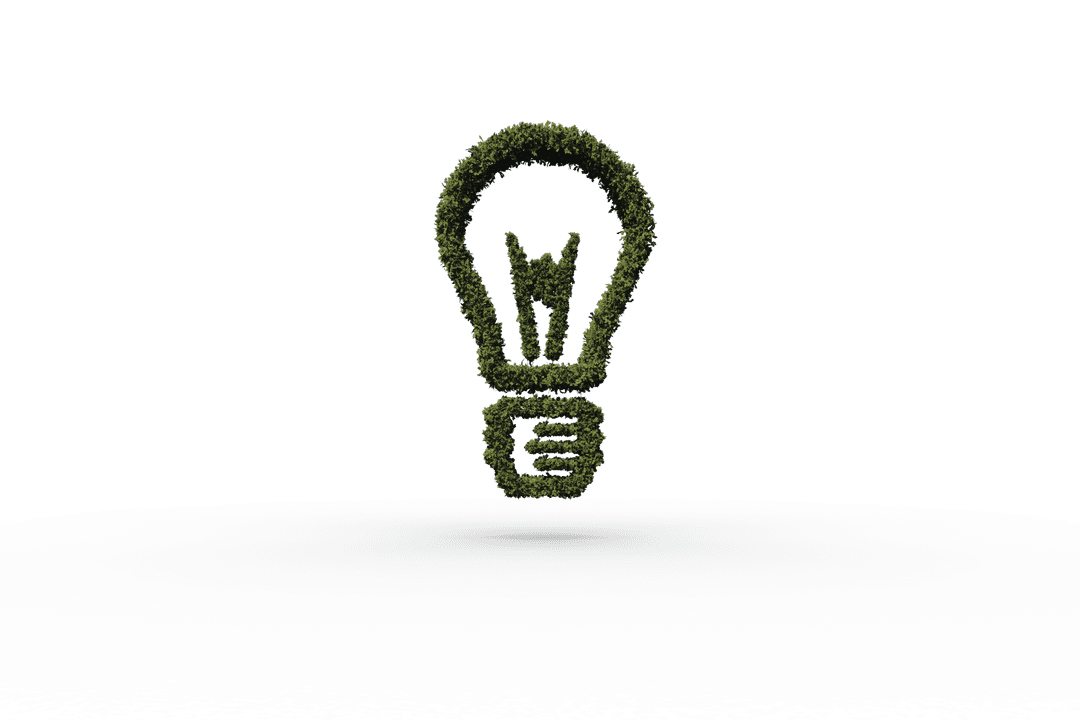 Transparent Leaf Light Bulb Representing Green Energy Innovation