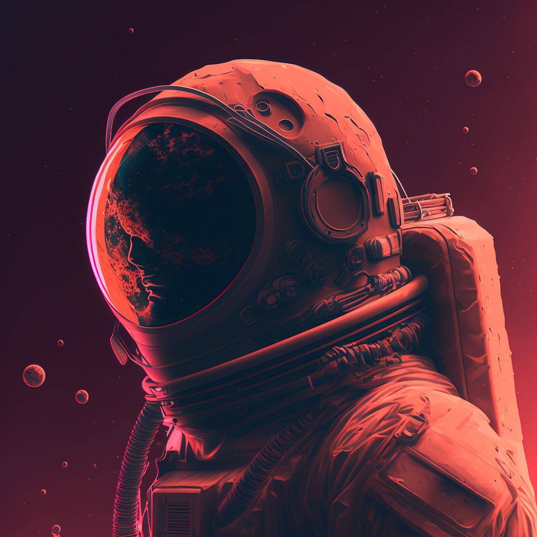 Astronaut Exploring Outer Space with Cosmic View