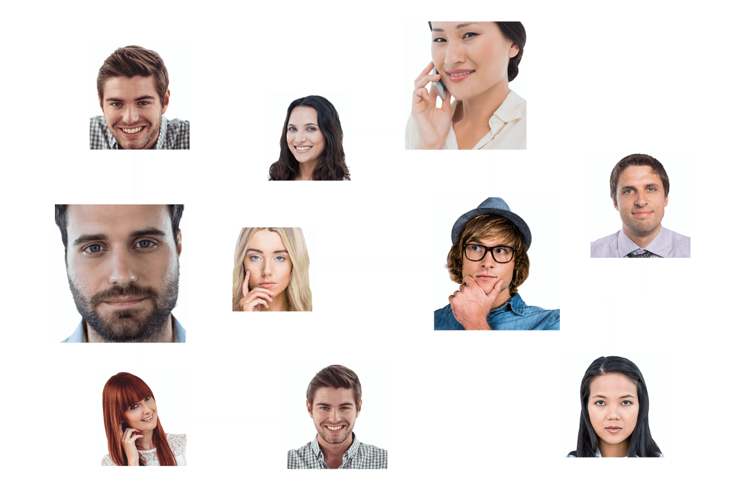 Transparent Human Network Connection on Clear Background