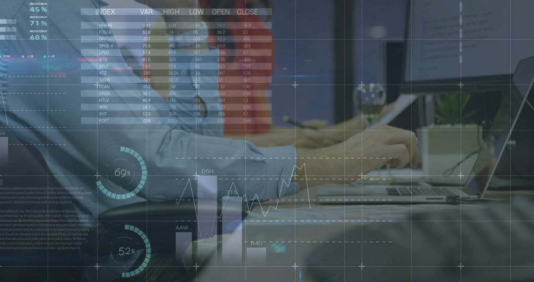 Business Analysts Reviewing Market Data on Computer in Modern Office