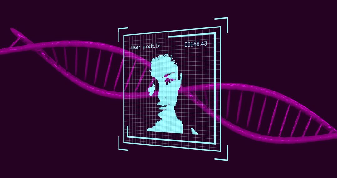 AI Technology and DNA Concept with Digital Tools