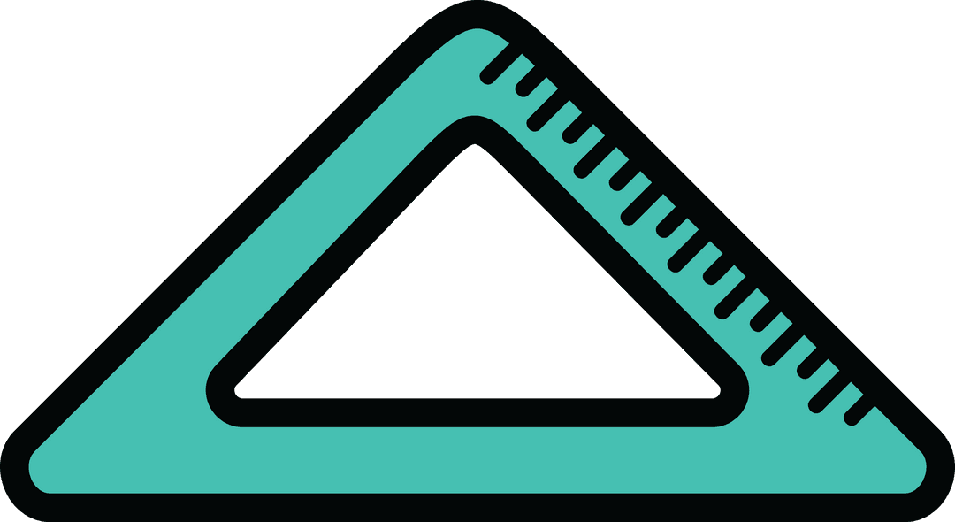 Blue Transparent Setsquare Illustration with Imperial Ruler on Border