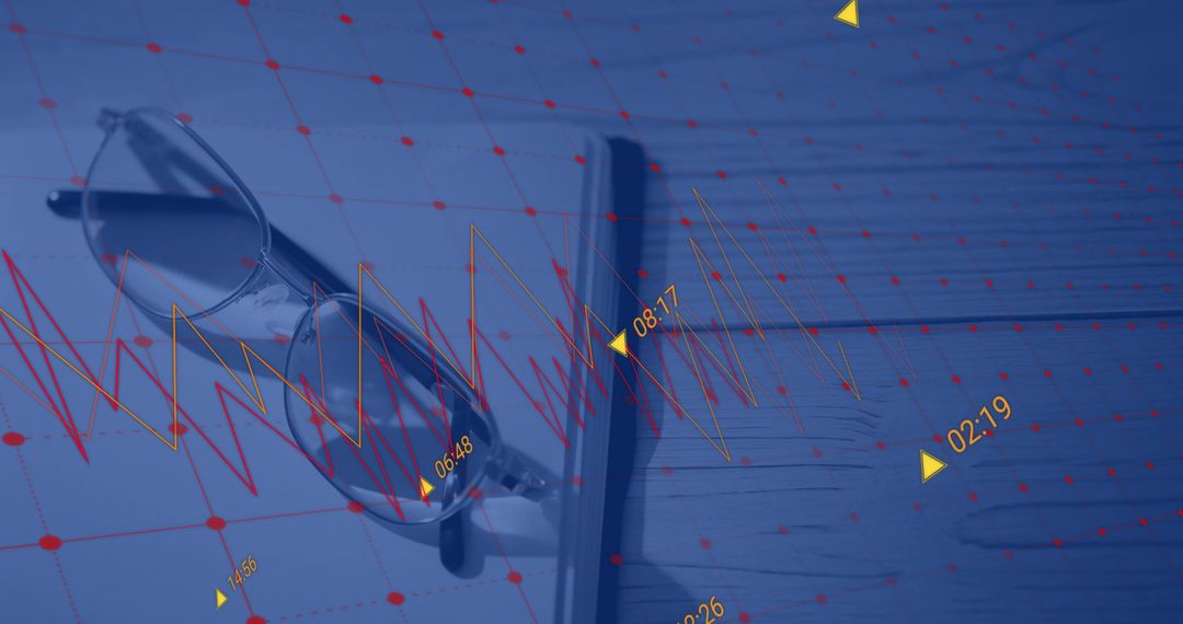 Data Analytics Concept with Glasses and Tablet on Wooden Desk