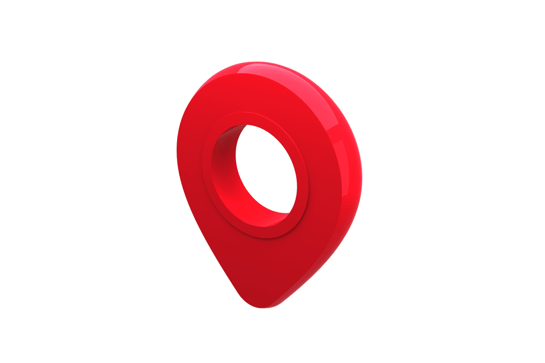 Transparent Red Location Marker with Modern Design