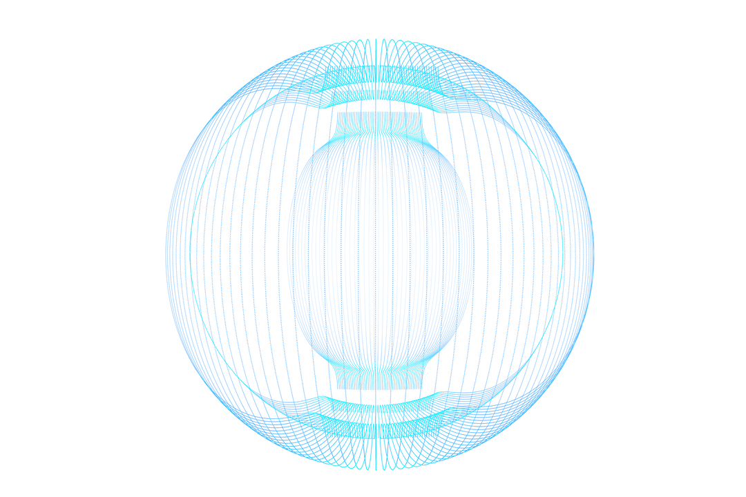 Glowing Blue Globe on Transparent Background