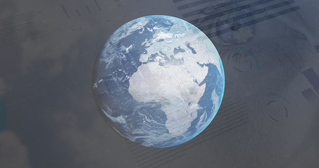 Earth Overlay with Digital Interface Displaying Global Connectivity