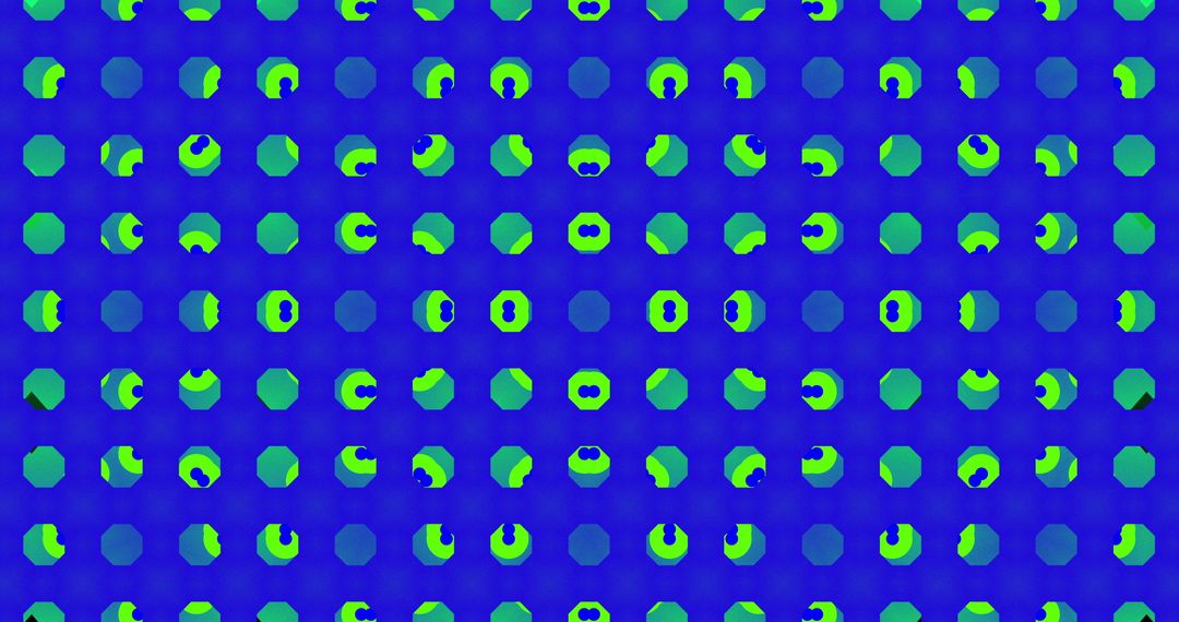 Multicolor Abstract Shapes Moving in Hypnotic Pattern on Blue