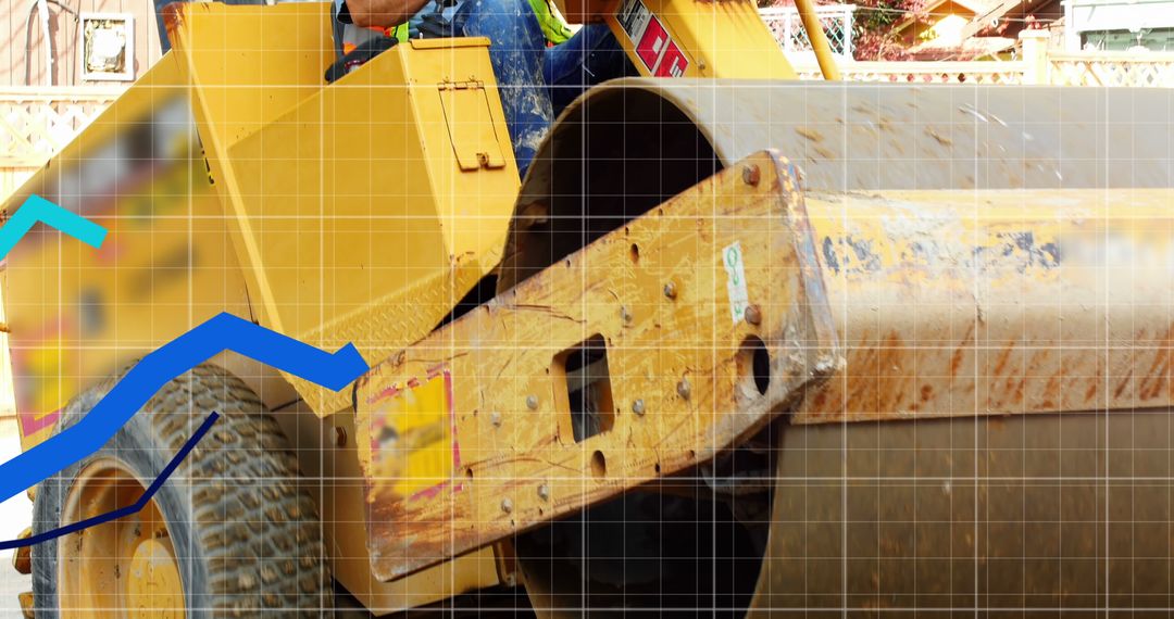 Close-Up of Construction Machinery with Overlayed Graphs - Free Images, Stock Photos and Pictures on Pikwizard.com