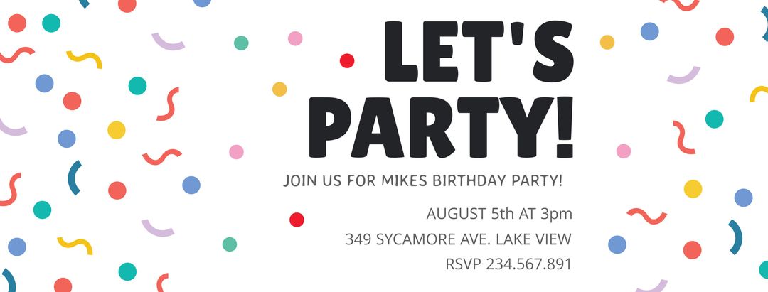 Exciting Birthday Party Invitation with Confetti and Bold Text - Download Free Stock Templates Pikwizard.com