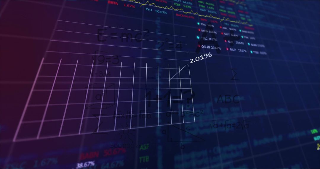 Global Finance Data Processing Over Digital Grid Background