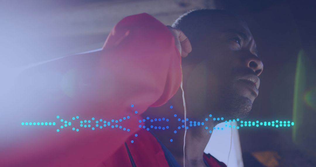 Man Engaged in Outdoor Fitness and Technology