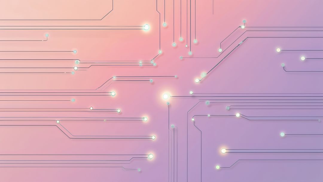 Futuristic Digital Network on Pastel Gradient