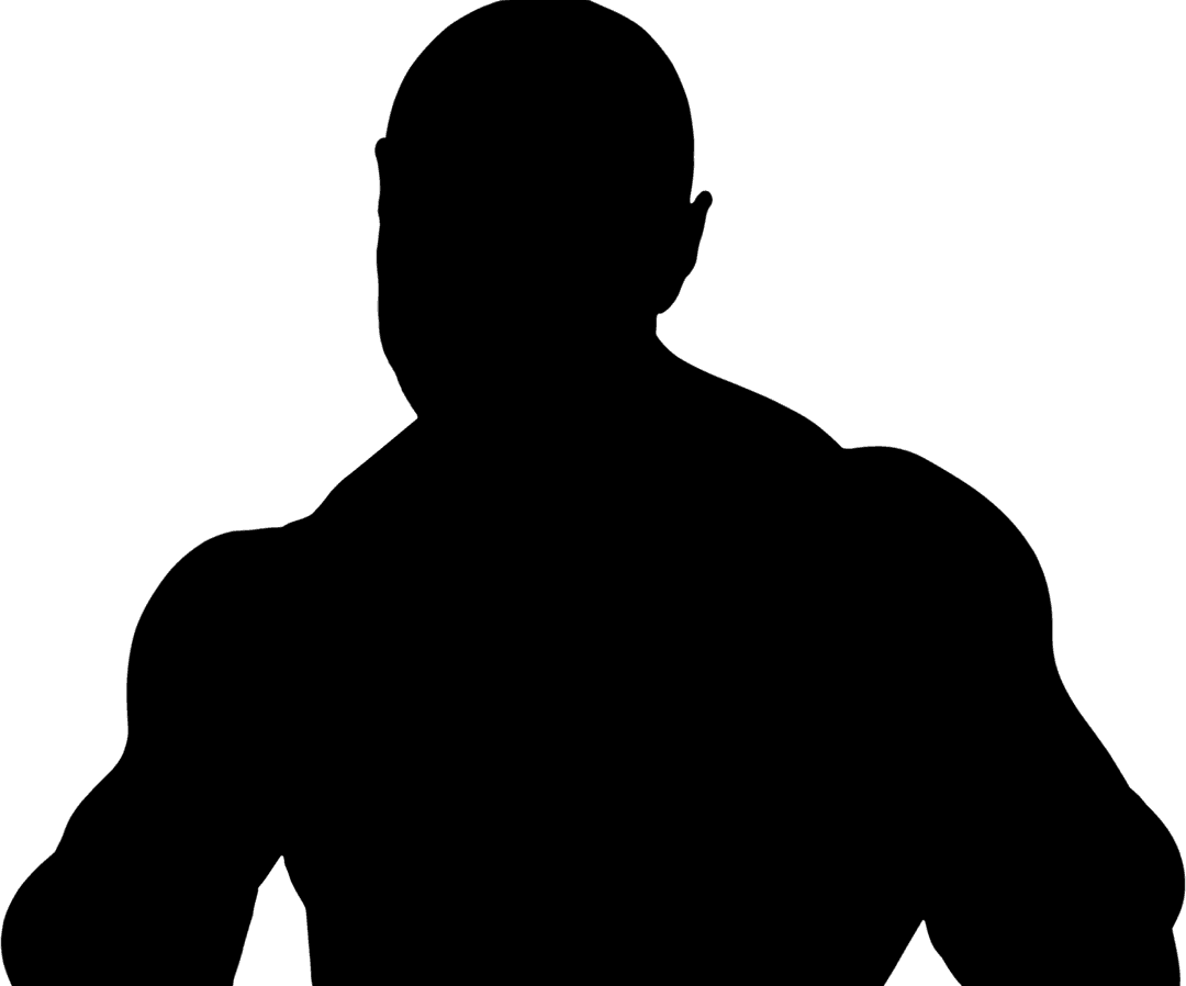 Silhouette of Boxer Fists Raised on Transparent Background