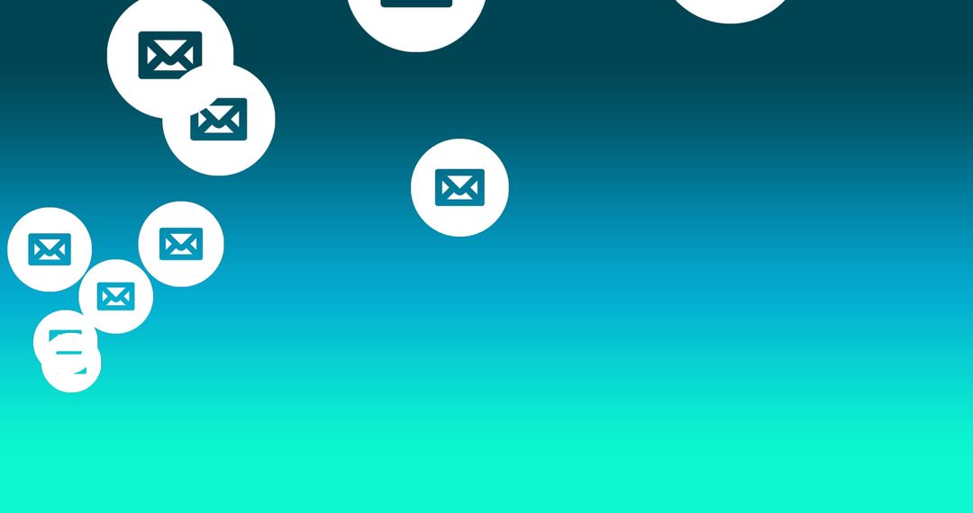Floating Email Icons on Gradient Background for Digital Connectivity