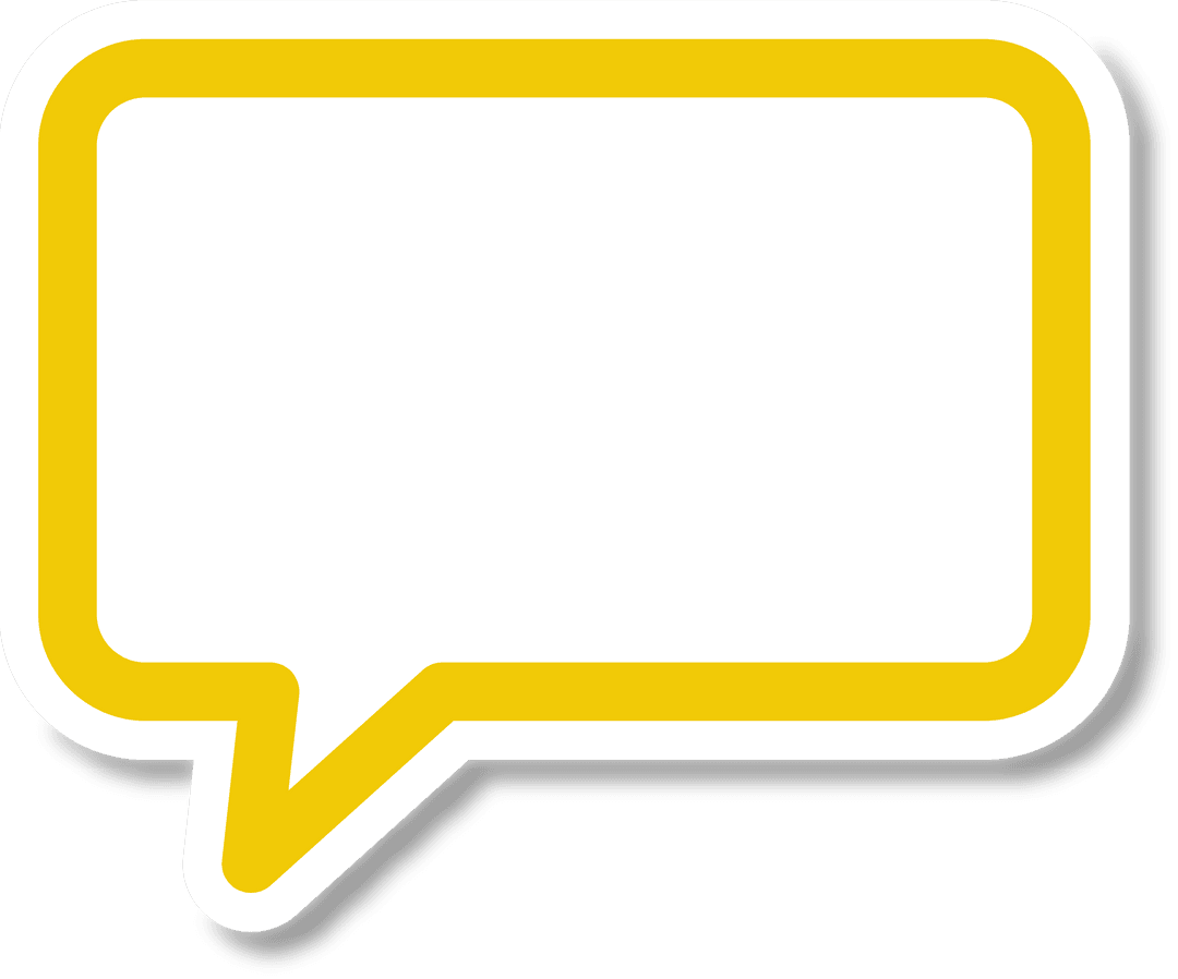 Yellow Speech Bubble with Copy Space on Transparent Background