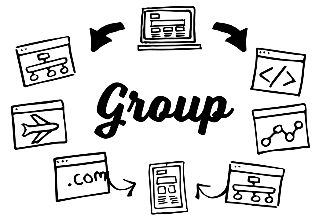 Stylish Black Abstract Pattern on Transparent Background