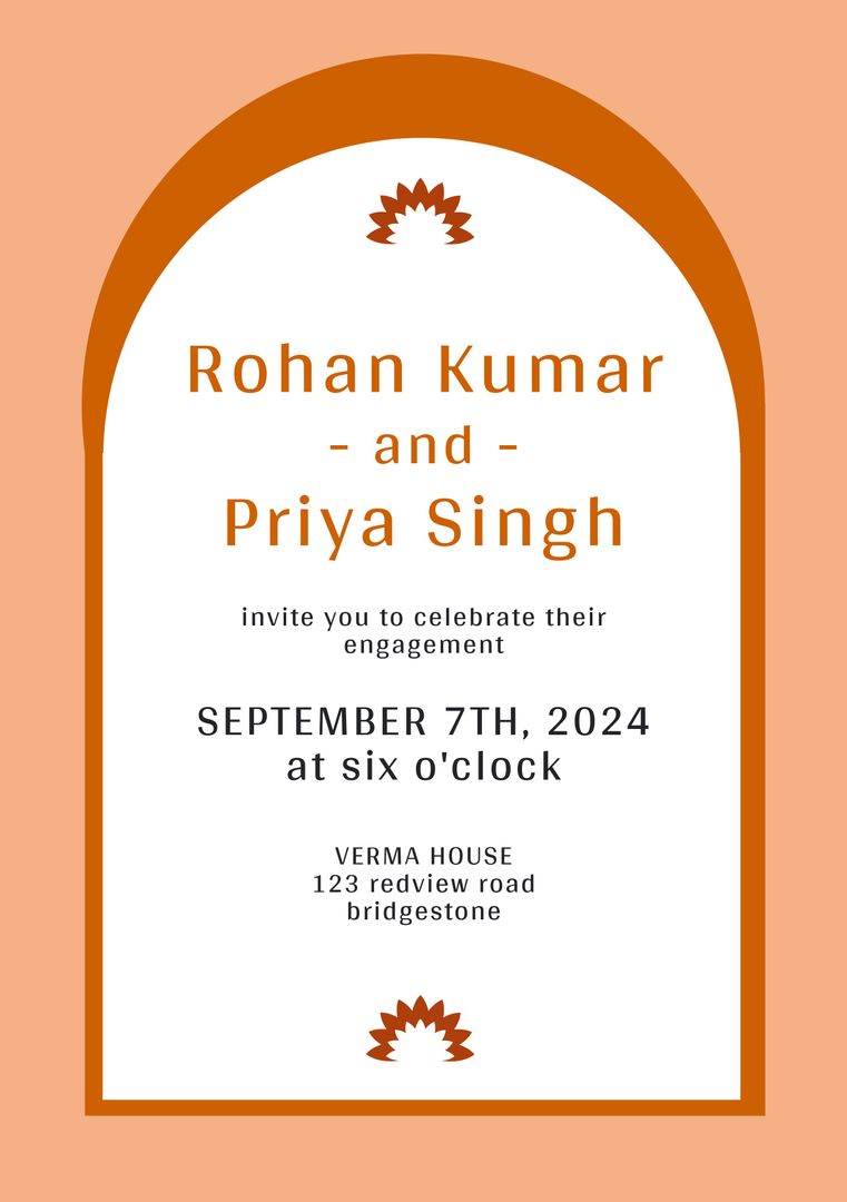 Elegant Engagement Invitation Template in Earth Tones - Download Free Stock Templates Pikwizard.com