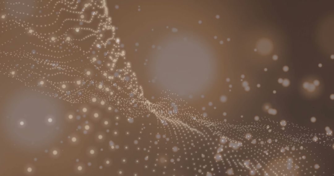 Abstract Particle Network with Glowing Bokeh Lights