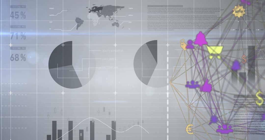 Abstract Digital Security Interface with Social Network Icons