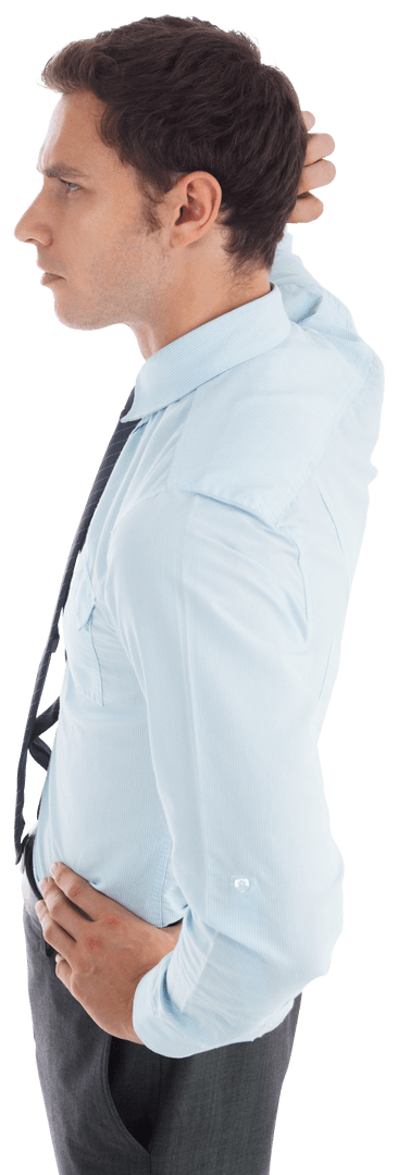 Transparent Thoughtful Businessman Considering Solutions