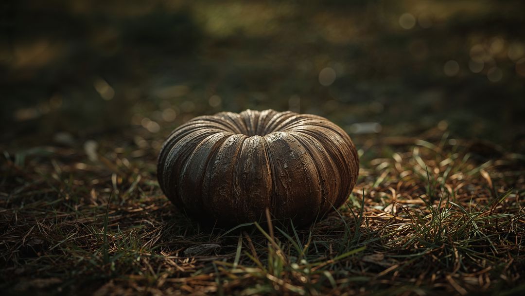 Rustic Gourd in Woodland Clearing During Fall