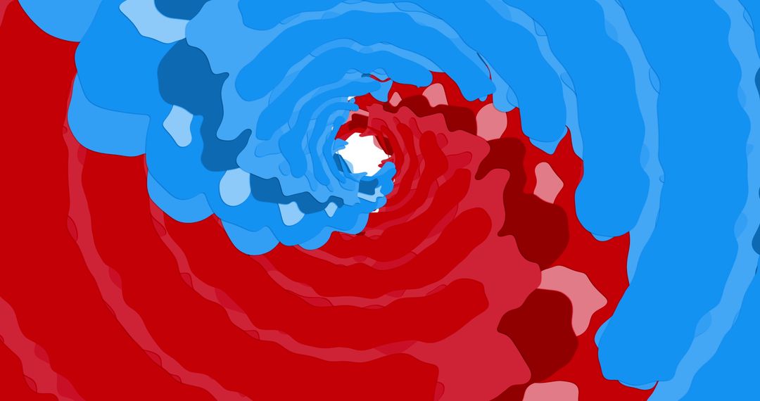 Hypnotic Spiral of Blue and Red Waves