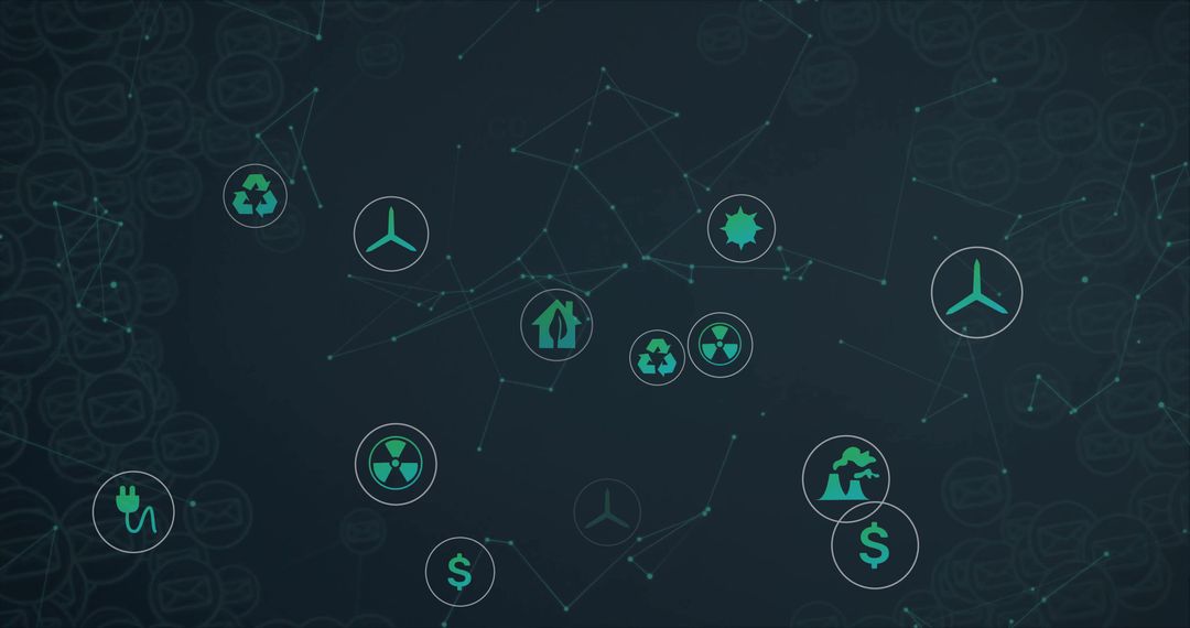 Digital Network with Sustainability and Eco Technology Icons
