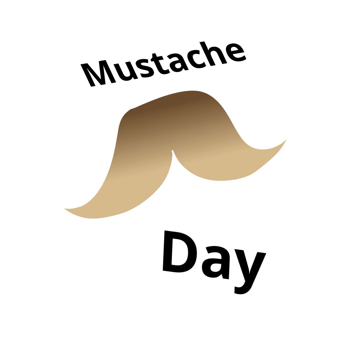 Bold Mustache Symbol Celebrating Mustache Day