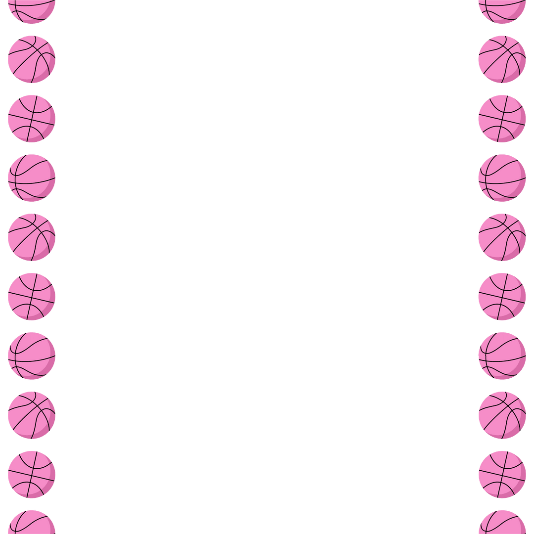 Flat Design Pink Basketball Icons on Transparent Canvas