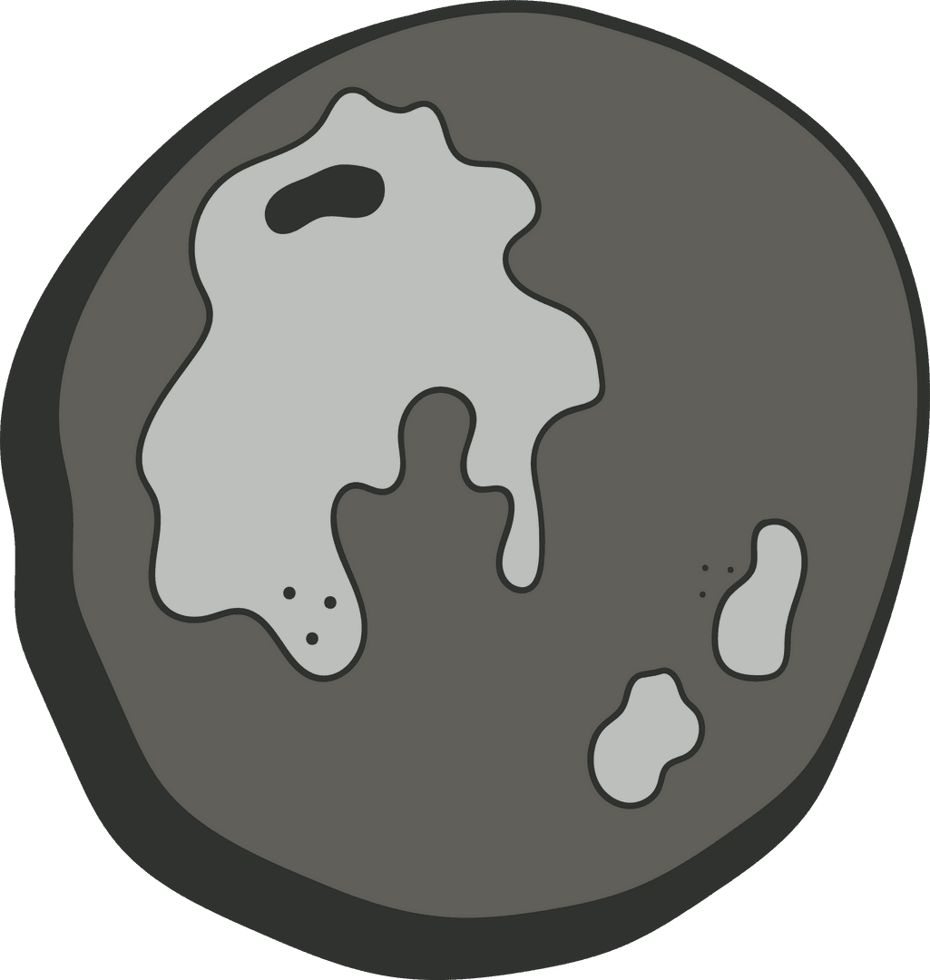 Abstract Gray Circle with Light Blotches on Transparent Background