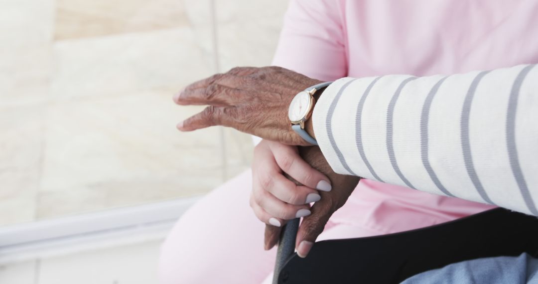 Senior Hand Holding Caregiver's Hand with Comforting Support - Free Images, Stock Photos and Pictures on Pikwizard.com