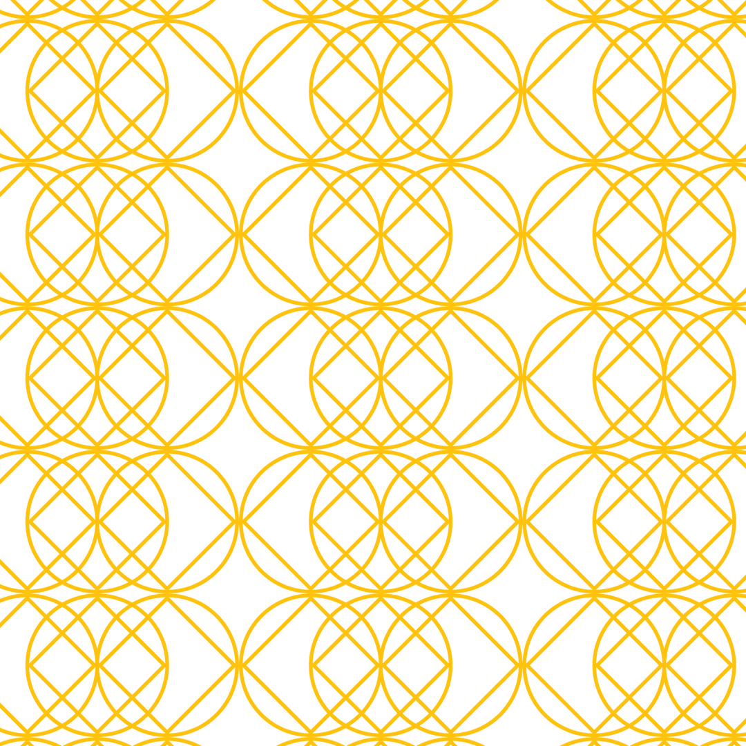 Golden Yellow Circles Geometric Pattern on Transparent Background