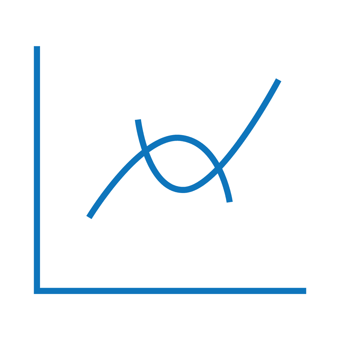 Economic Growth Chart on Transparent Background for Business Concept