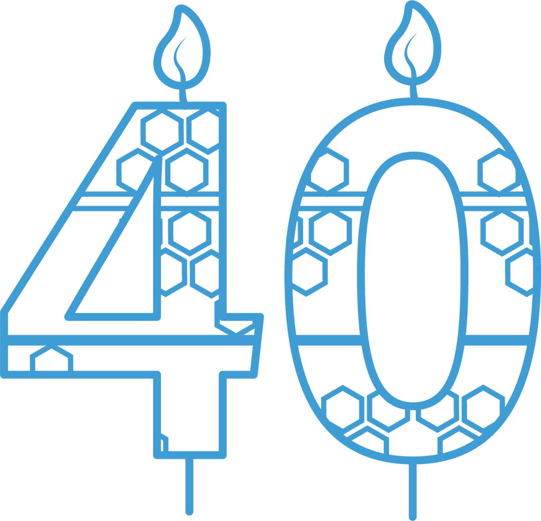 Transparent Illustration of Blue 40 with Flames Decoration