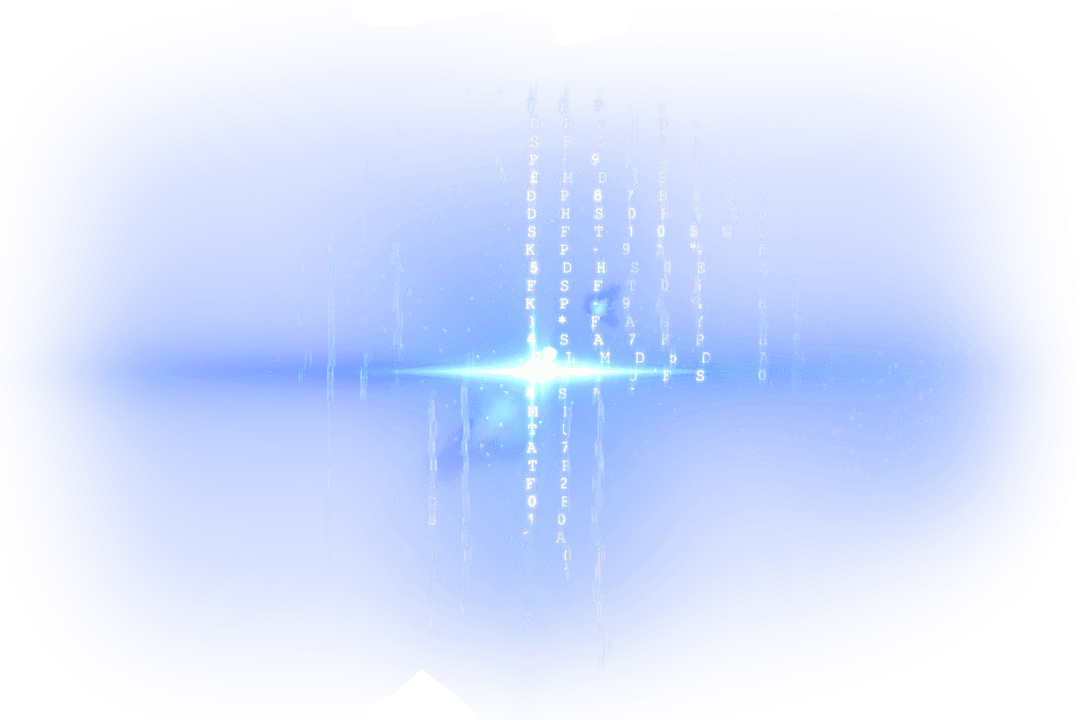 Abstract Digital Data Stream on Transparent Background