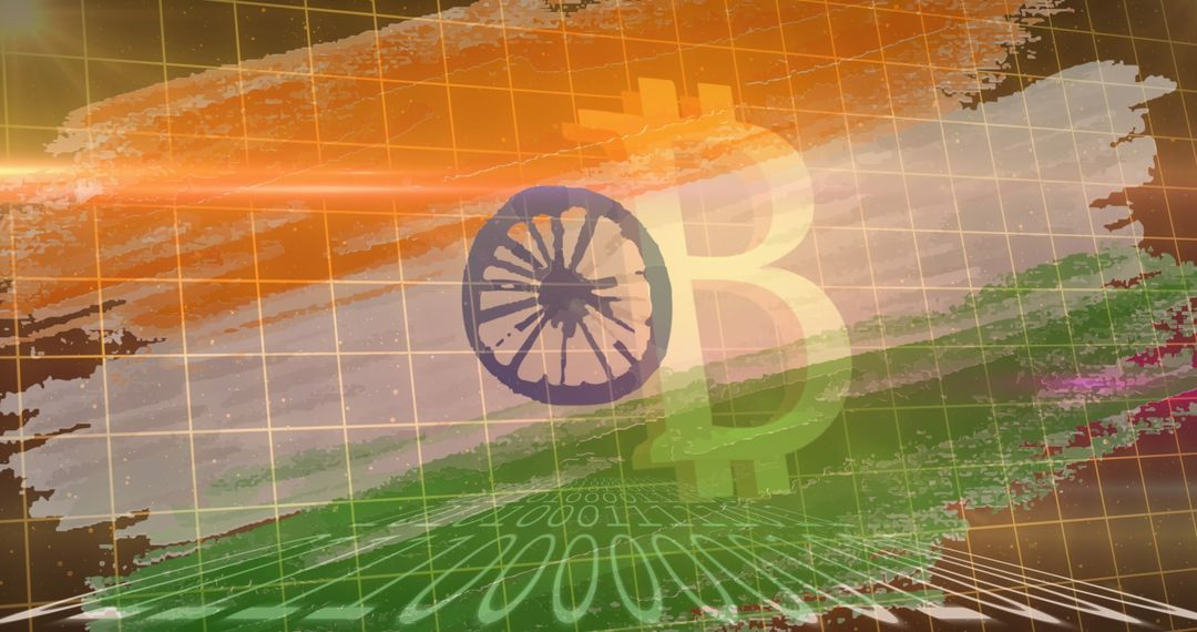 Bitcoin Adaptation in India Concept with Digital Code
