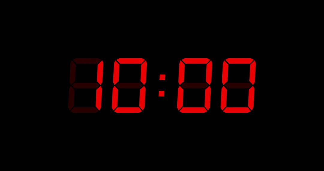 Red Digital Timer on Black Background Concept