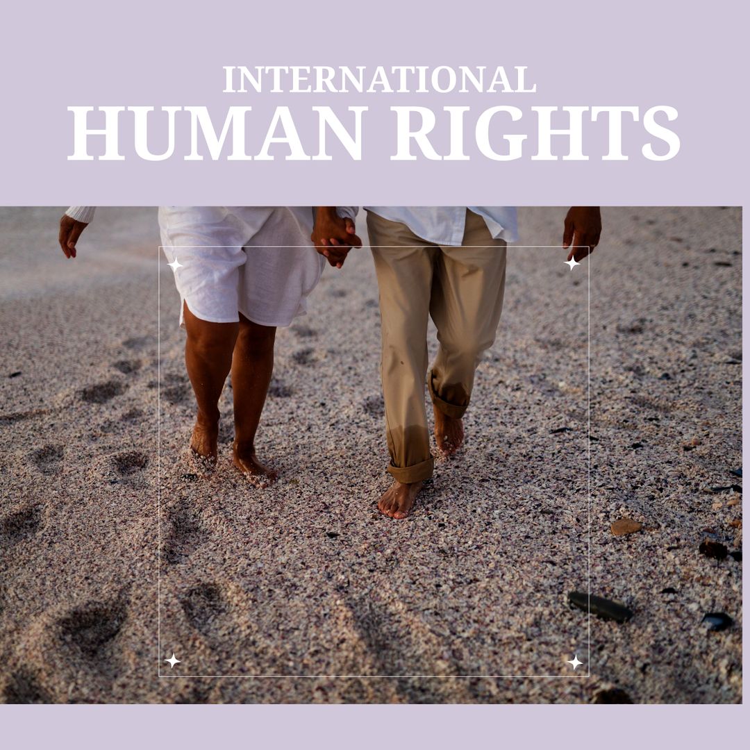 Senior Couple Walking Peaceful Expression of Human Rights