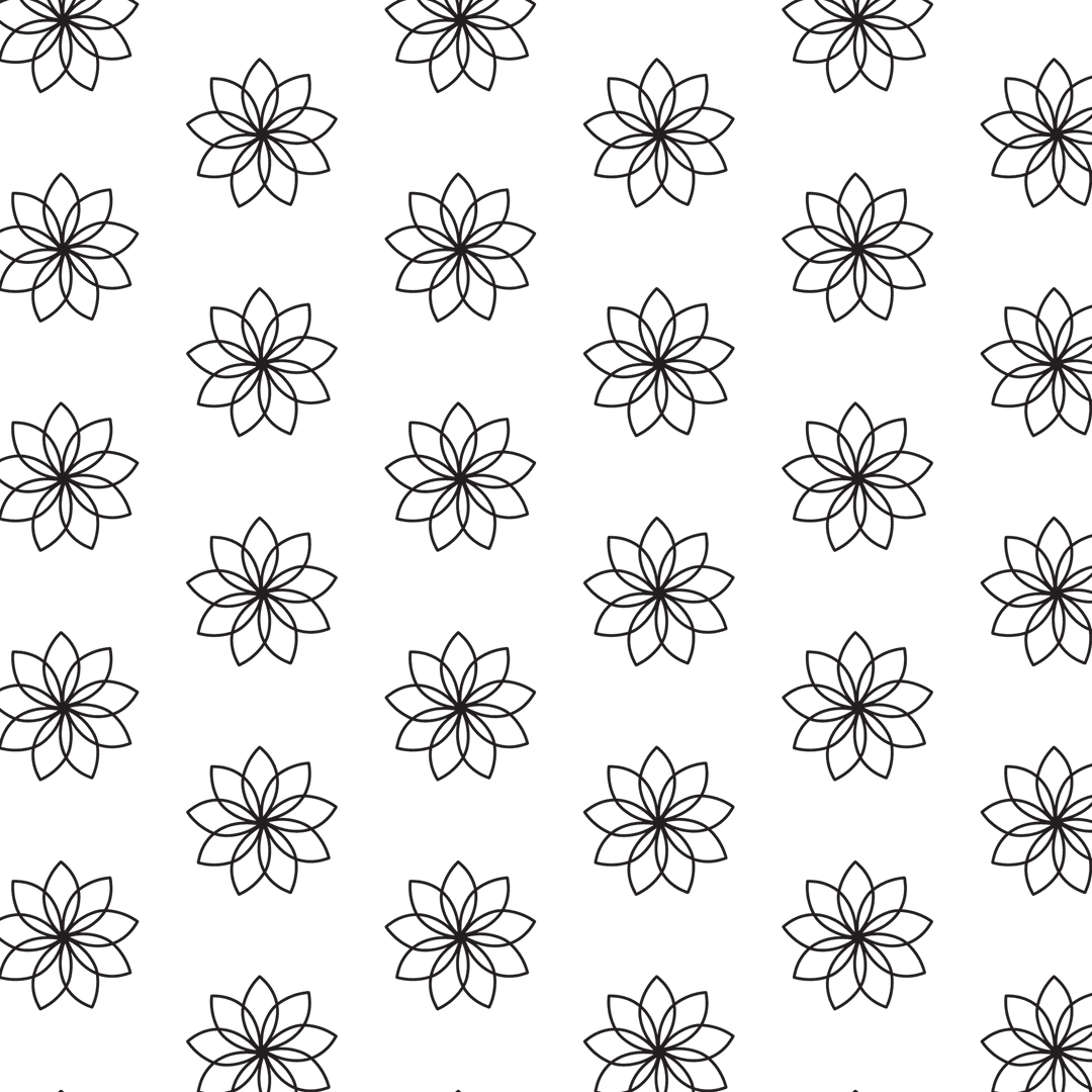 Seamless Floral Pattern with Transparent Background