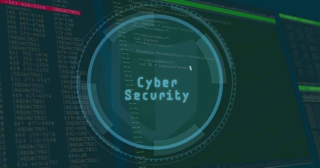 Cyber Security in Data Processing with Digital Padlock Overlay