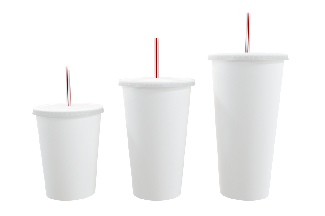 Three Blank Takeaway Cups with Straws on Transparent Background - Download Free Stock Images Pikwizard.com