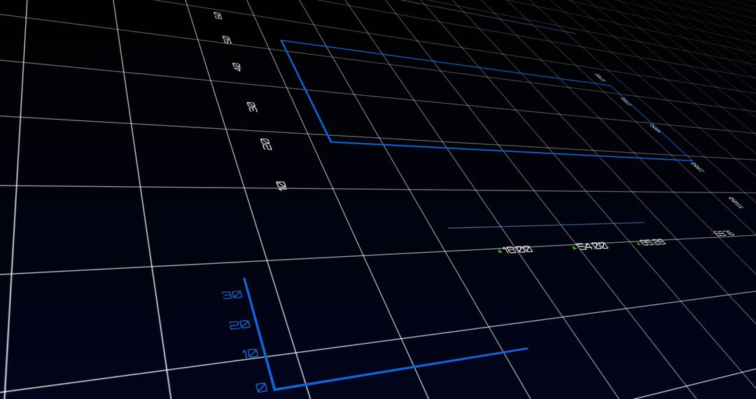 Digital Financial Data Analysis Overlaid on Dark Grid Background