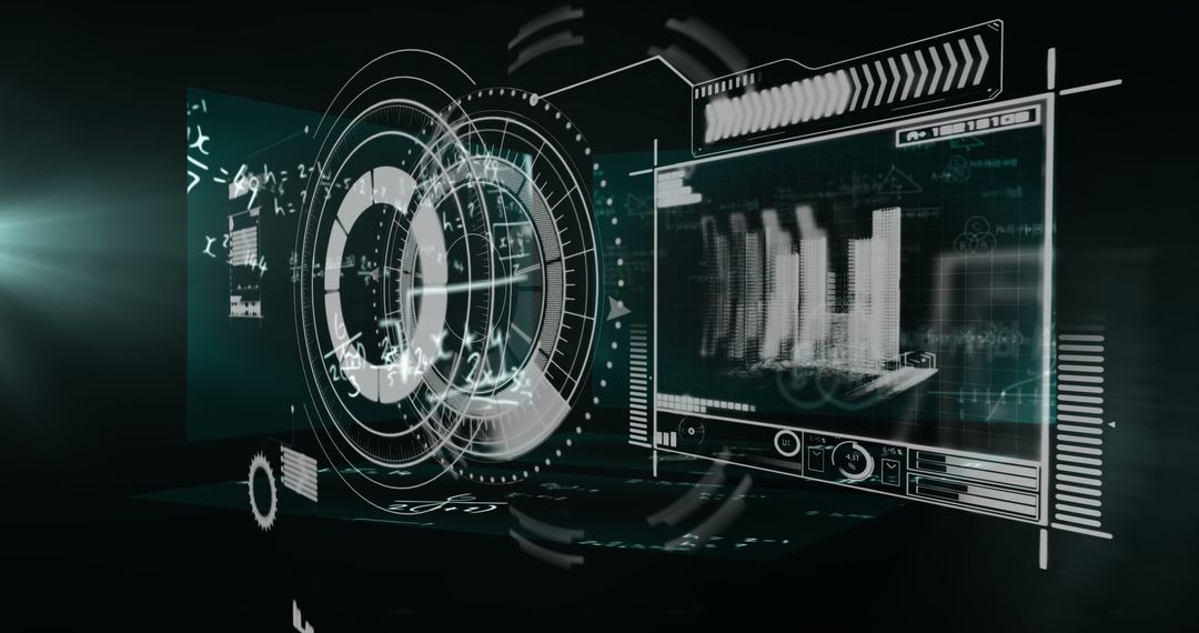 Futuristic Digital Interface with Data Analytics Design