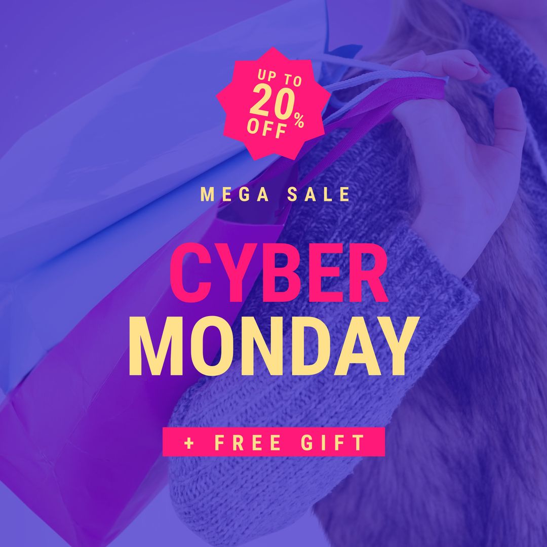 Cyber Monday Mega Sale Shopping Promotion Background