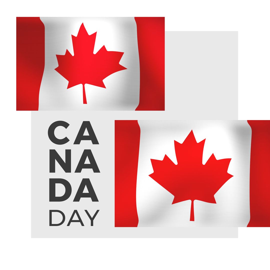 Canada Day Celebration with National Flag Illustration