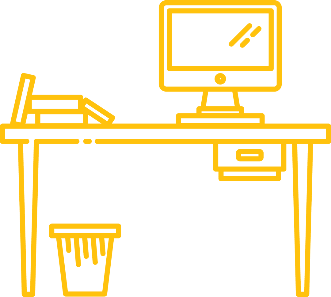 Transparent Vector Illustration of Office Workspace on Desk