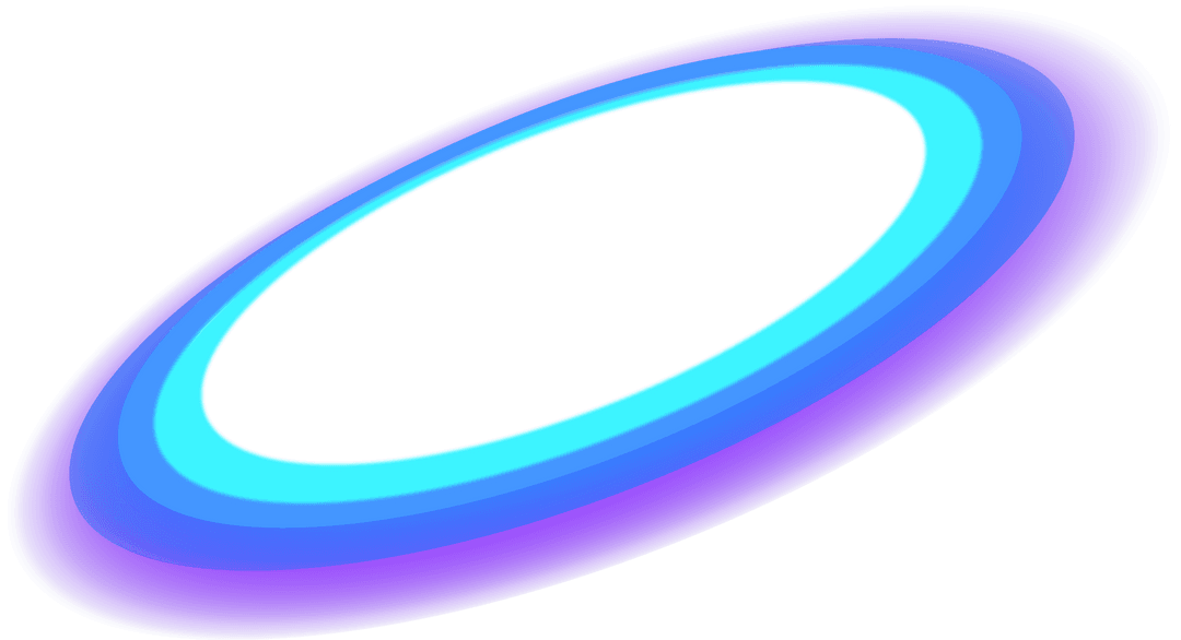 Rotating Transparent Gradient Ring Shapes in Futuristic Colors