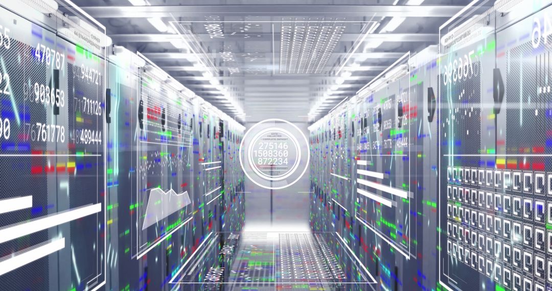 Futuristic Technology Interface in Modern Data Center