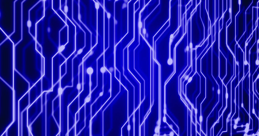 Neon Circuitry Pattern on Luminous Blue Background